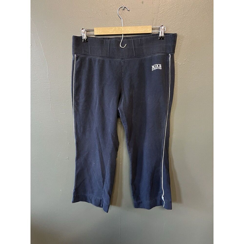 Y2K Nike Womens Blue Cropped Sweatpants Size Large Gray Tag